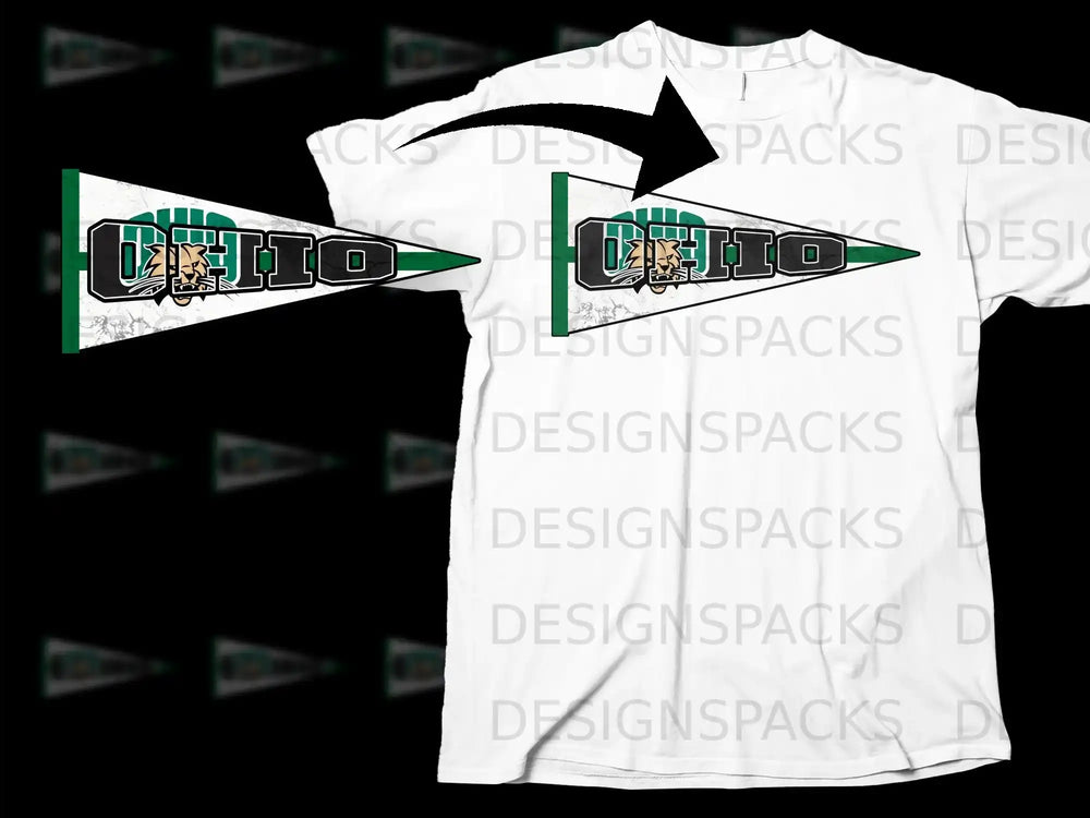 Ohio University Bobcats Logo Pennant T-Shirt