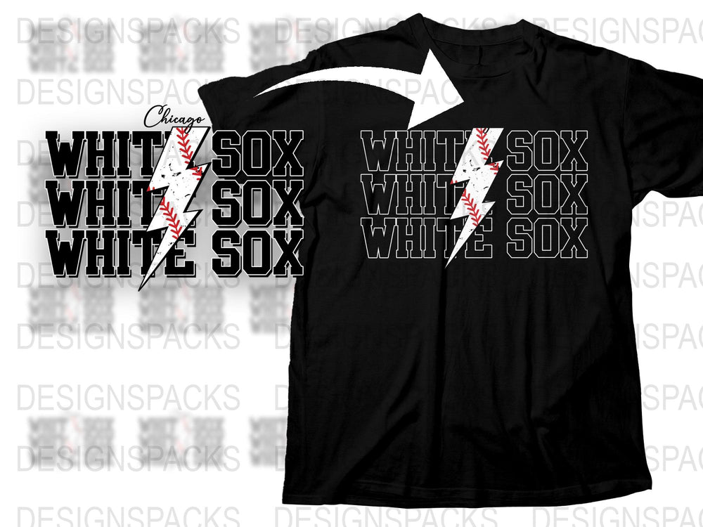 Chicago White Sox T-Shirt, Vintage Baseball Team Logo Tee, Black Cotton Shirt, Sports Fan Apparel