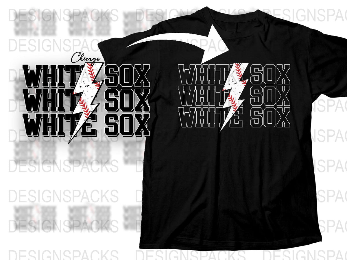 Chicago White Sox T-Shirt, Vintage Baseball Team Logo Tee, Black Cotton Shirt, Sports Fan Apparel