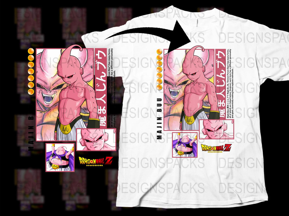 Dragon Ball Z Kid Buu T-Shirt, Anime Graphic Tee, White Cotton Shirt, Unisex Manga Top
