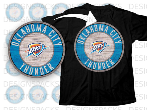 Oklahoma City Thunder Logo Round Design T-Shirt