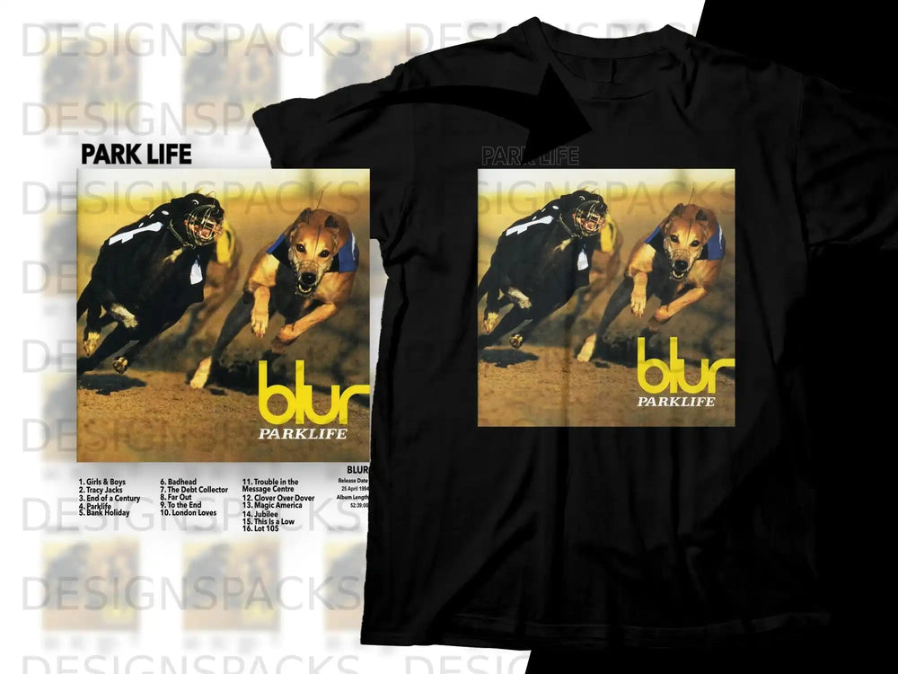 Blur Parklife album cover with tracklist and release information.