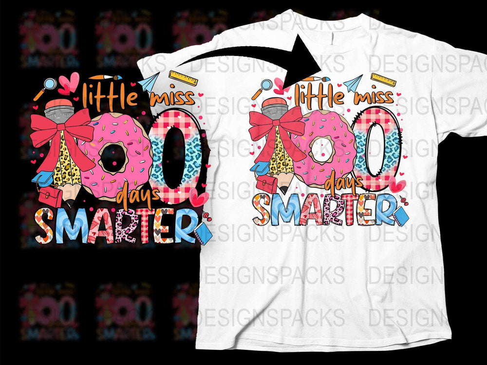 Kids 100 Days Smarter T-Shirt, Colorful School Celebration Tee, Fun Graphic Print Shirt for Children