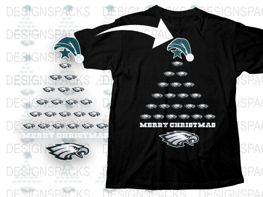 Philadelphia Eagles Christmas T-Shirt, Holiday Sports Fan Gift, Festive Football Tee, Winter Apparel