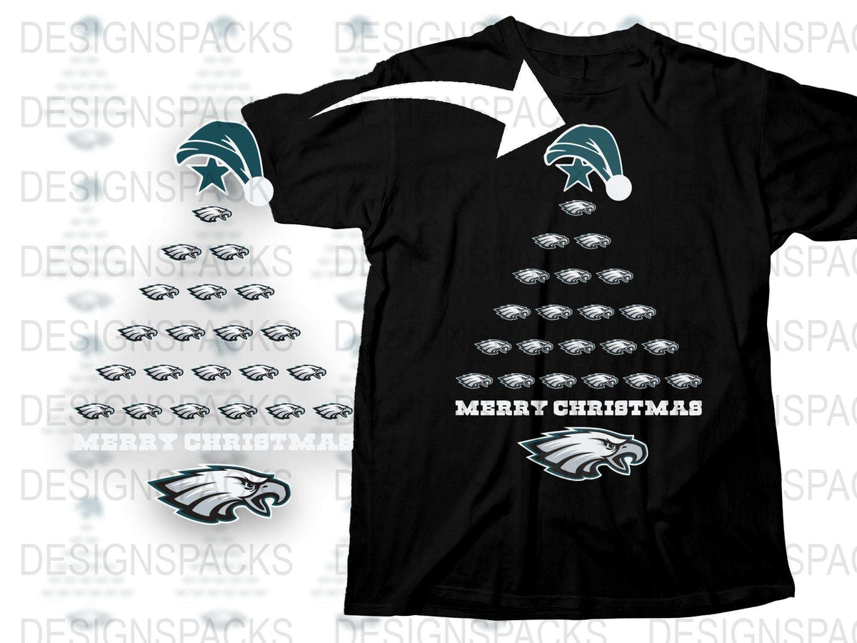 Philadelphia Eagles Christmas T-Shirt, Holiday Sports Fan Gift, Festive Football Tee, Winter Apparel