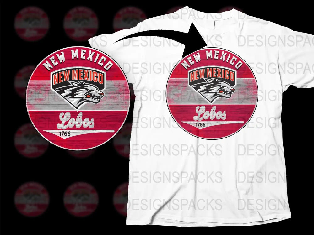New Mexico Lobos T-Shirt, Vintage Graphic Tee, College Team, Sports Fan Apparel, Red and White, Casual Wear, Unisex Fit