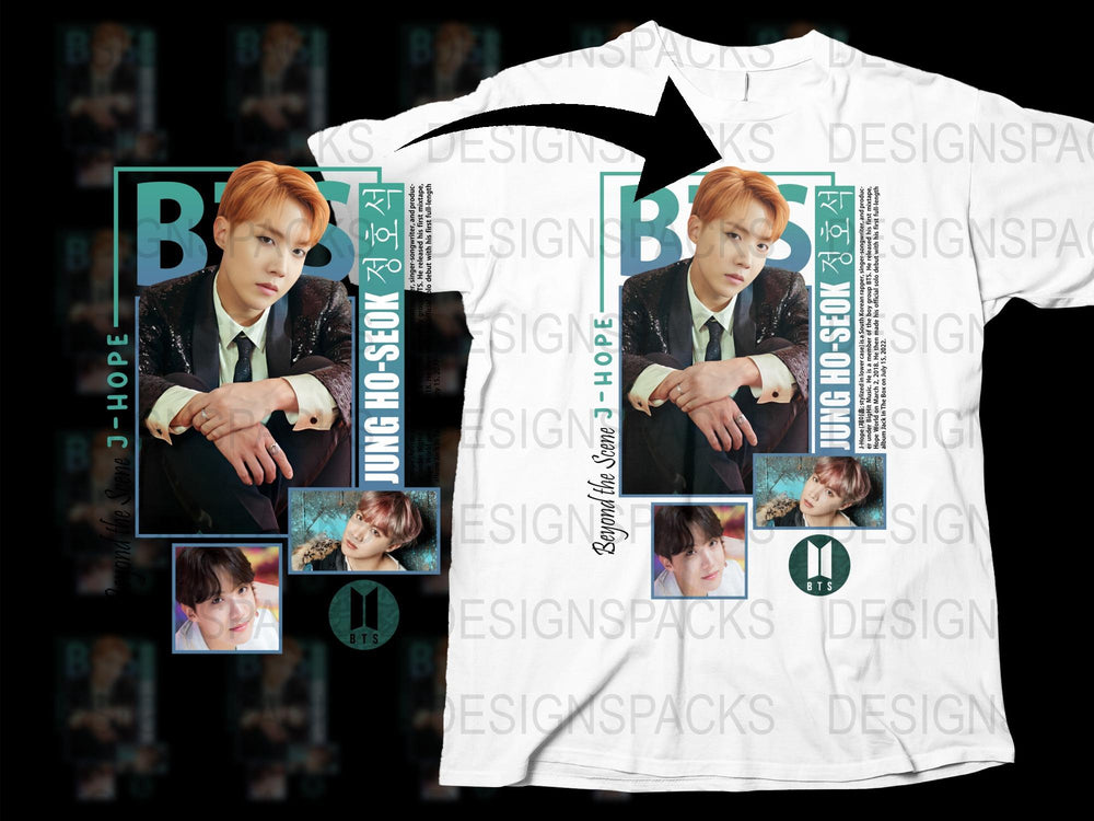 K-Pop Inspired T-Shirt, J-Hope BTS Photo Collage, Unisex Fashion Top, Graphic Tee, Fan Merchandise