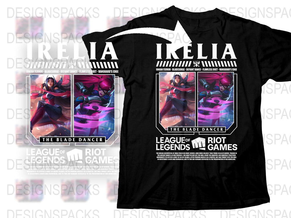 League of Legends Irelia T-Shirt, The Blade Dancer Graphic Tee, Gaming Apparel Unisex Sizes