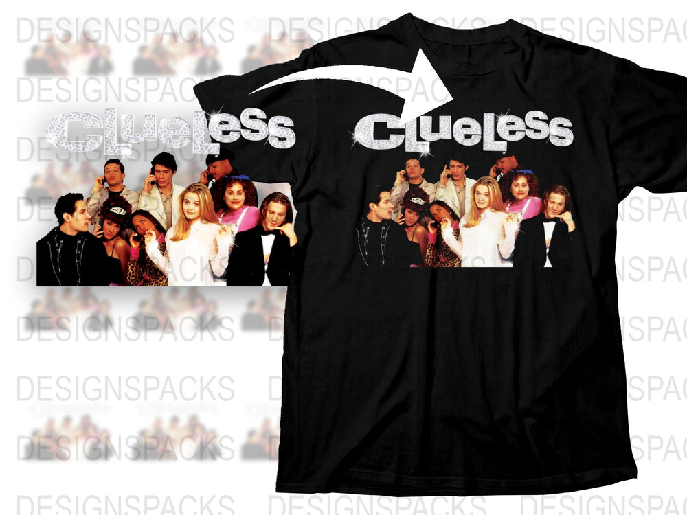 Clueless Movie Cast T-Shirt, Vintage 90s Film Graphic Tee, Retro Black Cotton Shirt, Unisex Fan Apparel