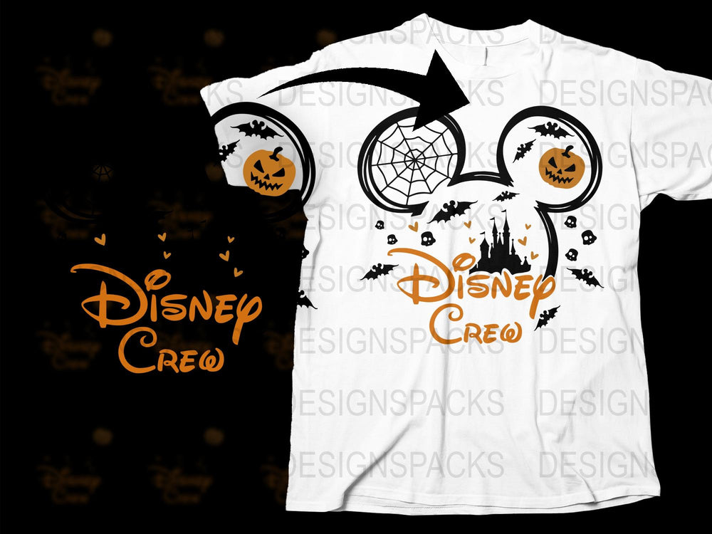 Disney Halloween T-Shirt, Pumpkin and Web Design, Spooky Cute Fall Graphic Tee, Unisex Kids Adult Clothing