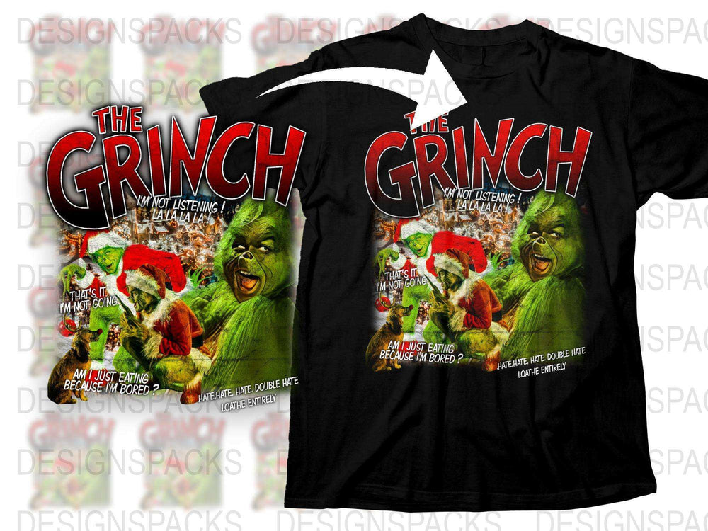 The Grinch Christmas T-Shirt, Funny Holiday Tee, Not Listening Graphic, Festive Winter Apparel for Adults and Kids