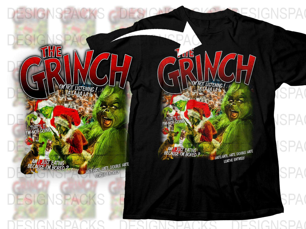 The Grinch Christmas T-Shirt, Funny Holiday Tee, Not Listening Graphic, Festive Winter Apparel for Adults and Kids