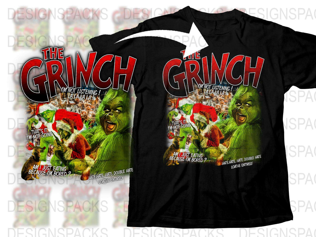 The Grinch Christmas T-Shirt, Funny Holiday Tee, Not Listening Graphic, Festive Winter Apparel for Adults and Kids