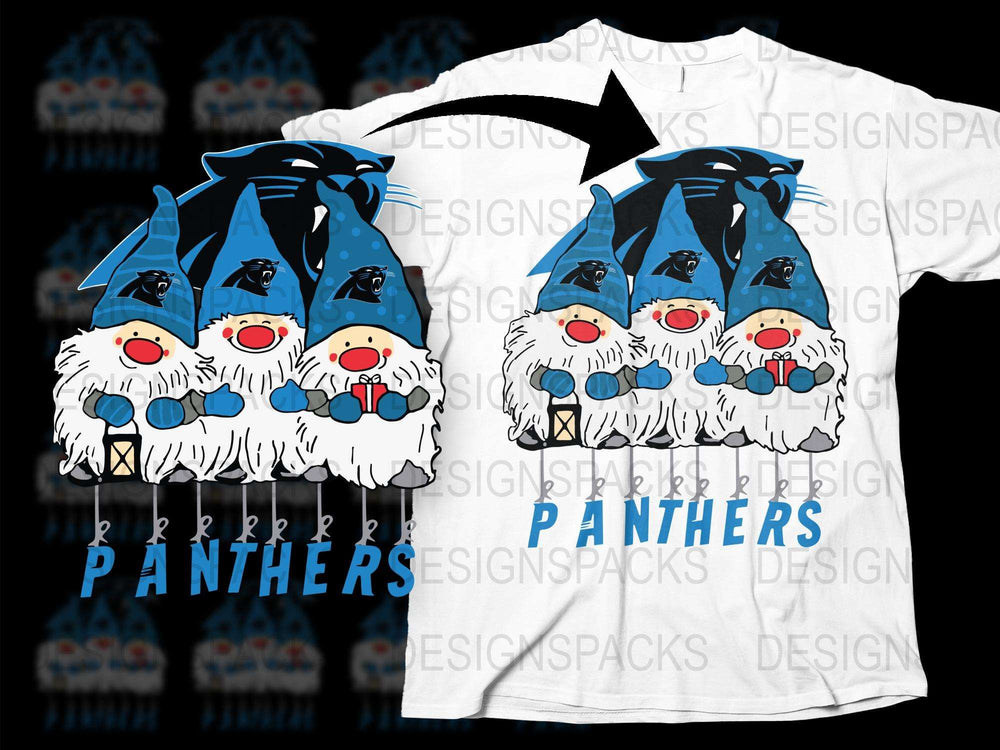 Blue and White Panthers Mascot Graphic T-Shirt, School Spirit Tee, Sports Team Fan Shirt