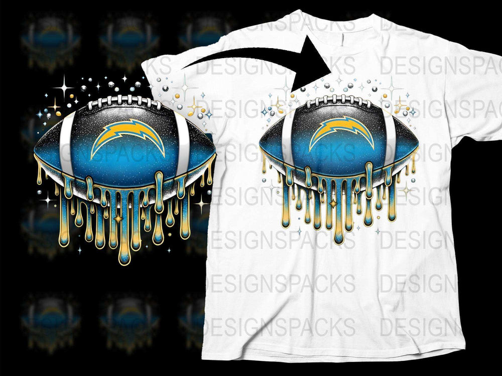 San Diego Chargers Themed T-Shirt, Dripping Paint Eye Design, Unique Graphic Tee, Football Fan Apparel