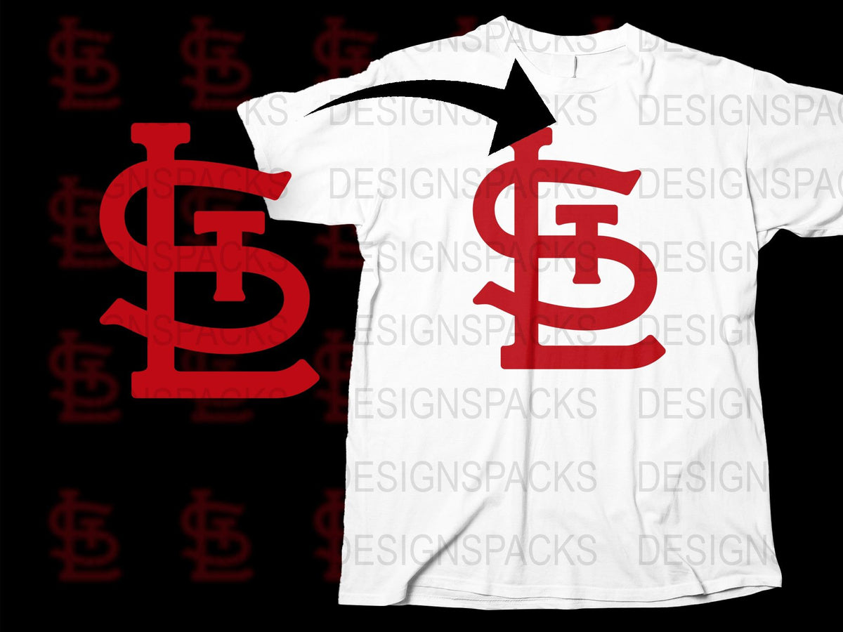 White T-Shirt with Red St. Louis Cardinals Logo Graphic, Unisex Baseball Tee Design