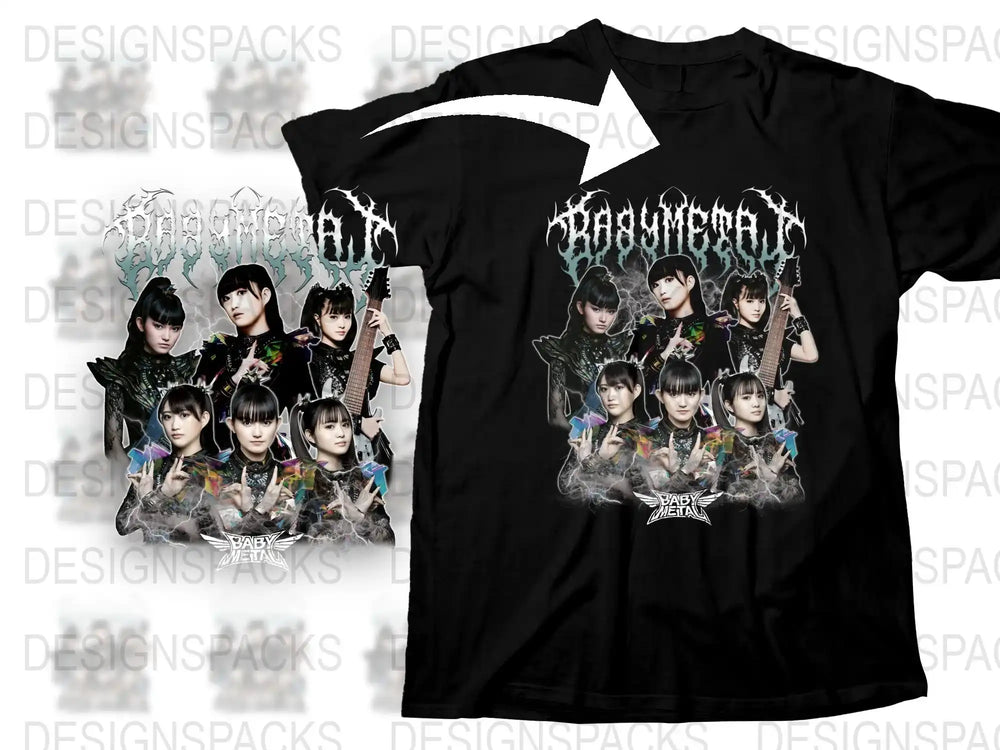 Babymetal Band Graphic Tee, Japanese Kawaii Metal Music, Unisex Concert T-Shirt, Fan Merchandise Black Shirt