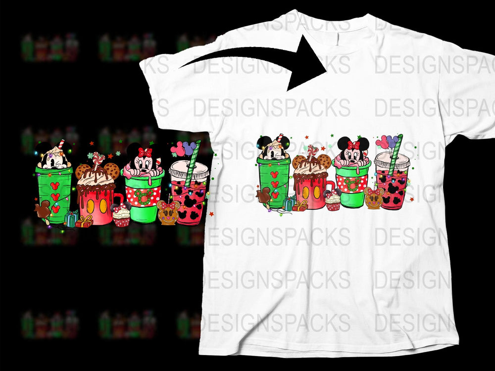 Kids Christmas T-Shirt, Cute Holiday Dogs and Hot Cocoa Graphic Tee, Festive Winter Apparel for Children