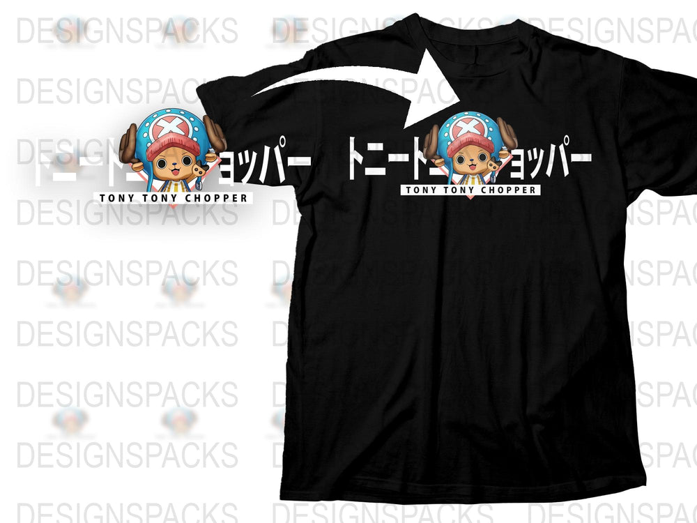 Tony Tony Chopper T-Shirt, One Piece Anime Graphic Tee, Black Cotton Shirt, Unisex Manga Apparel