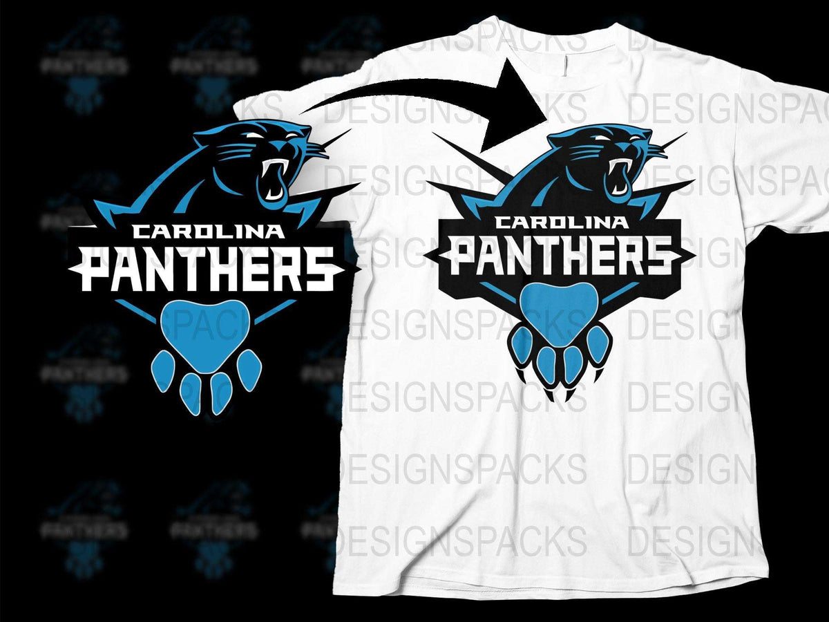 Carolina Panthers Inspired T-Shirt, Sports Team Fan Gear, Graphic Tees, Football Logo Shirt