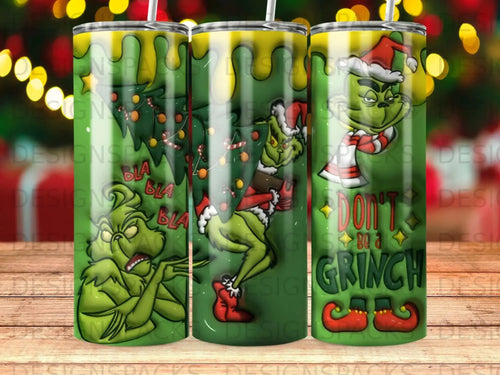The Grinch character on three tumblers, with 