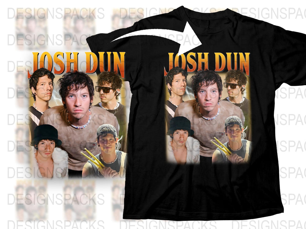Josh Dun Graphic T-Shirt, Band Drummer Photo Collage Tee, Unisex Music Fan Apparel