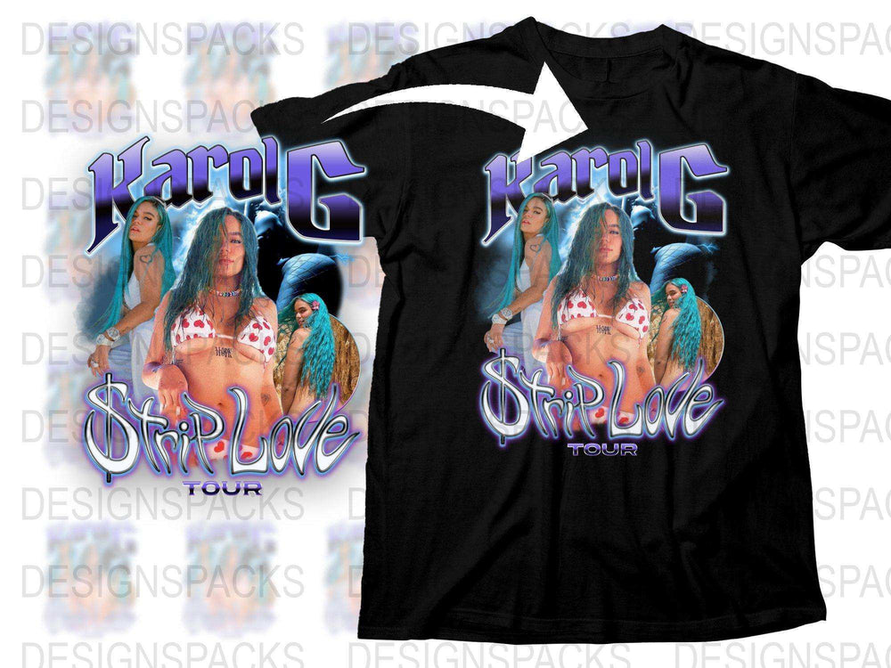 Karol G Bichota Love Tour Merchandise T-Shirt, Concert Tee, Pop Star Apparel, Music Fan Gift, Graphic Black Shirt