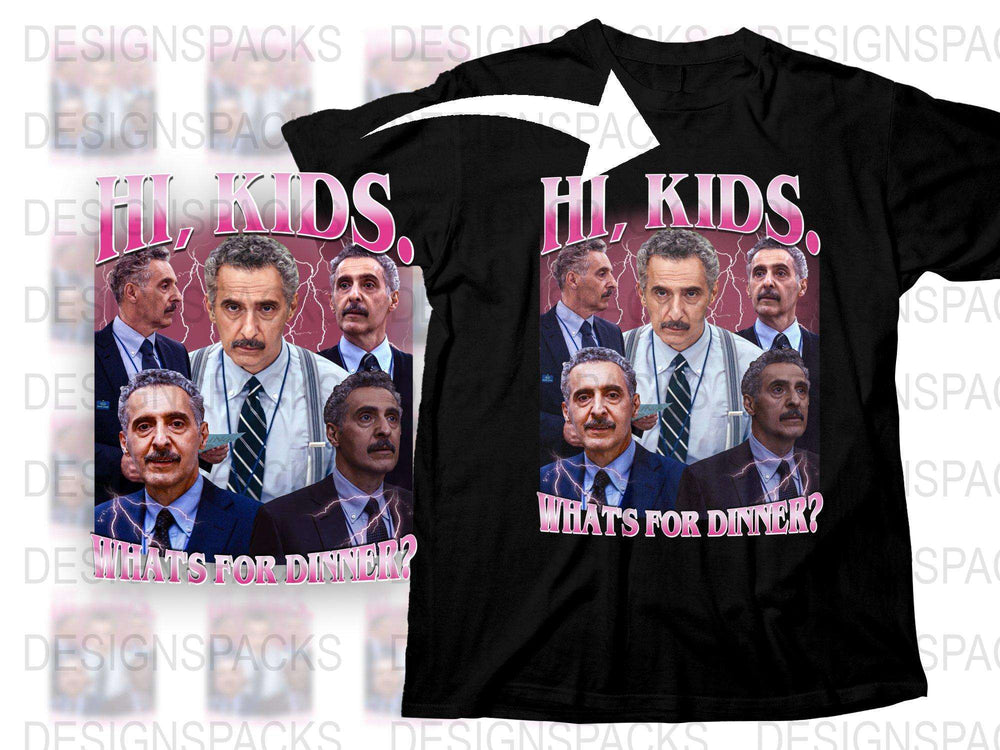 Funny Hi Kids What's for Dinner T-Shirt, Michael Scott TV Show Tee, Comedy Series Inspired Black Shirt, Gift for Fans