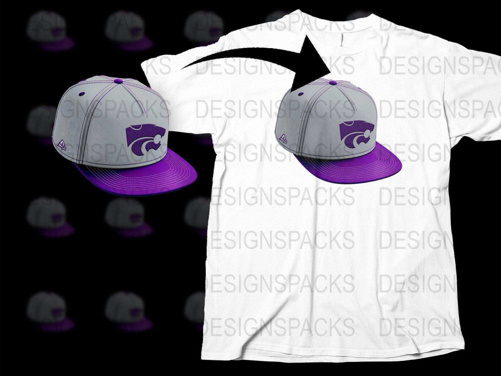 Kansas State Wildcats Logo T-Shirt and Cap Set, Purple and White, Sports Fan Gear, Collegiate Apparel
