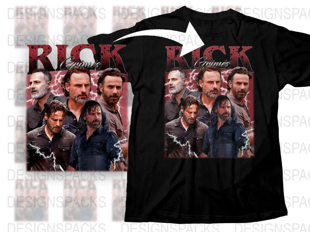 Rick Grimes Inspired T-Shirt, Walking Dead Fan Art, Graphic Tee, TV Show Merchandise, Cool Gift Idea for Fans