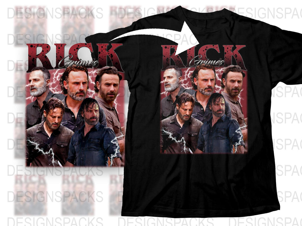 Rick Grimes Inspired T-Shirt, Walking Dead Fan Art, Graphic Tee, TV Show Merchandise, Cool Gift Idea for Fans