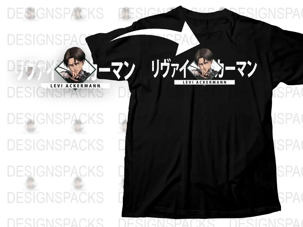 Levi Ackerman Anime T-Shirt, Graphic Tee, Black Cotton Shirt, Manga Character Apparel, Casual Streetwear, Unisex Fashion Top