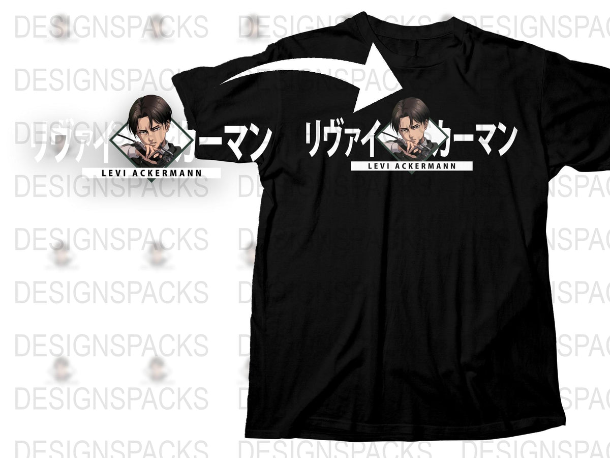 Levi Ackerman Anime T-Shirt, Graphic Tee, Black Cotton Shirt, Manga Character Apparel, Casual Streetwear, Unisex Fashion Top