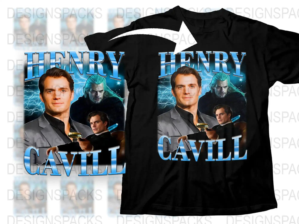 Henry Cavill Graphic T-Shirt, Movie Star Fan Art, Unique Celebrity Portrait Tee, Cool Actor Design, Casual Wear, Gift Idea