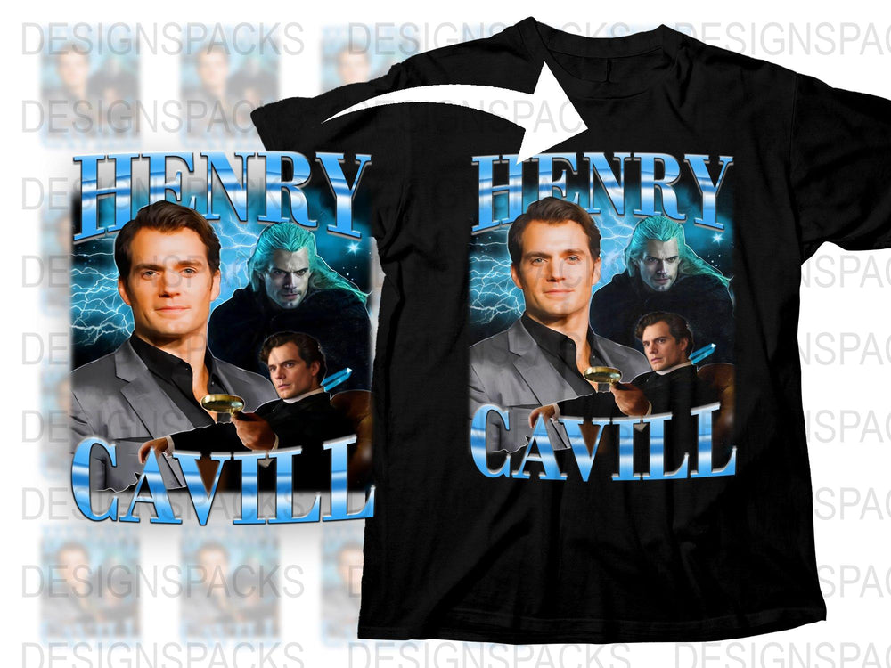 Henry Cavill Graphic T-Shirt, Movie Star Fan Art, Unique Celebrity Portrait Tee, Cool Actor Design, Casual Wear, Gift Idea