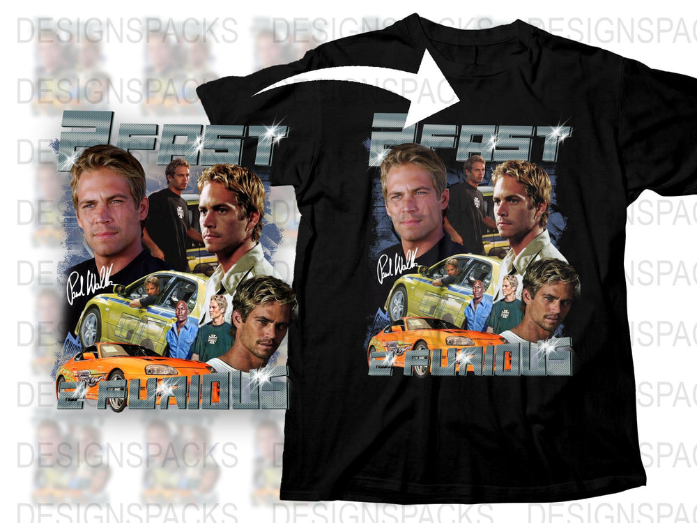 Paul Walker Tribute T-Shirt, Fast and Furious Inspired, Orange Car Graphic Tee, Collector's Item, Men's Fashion