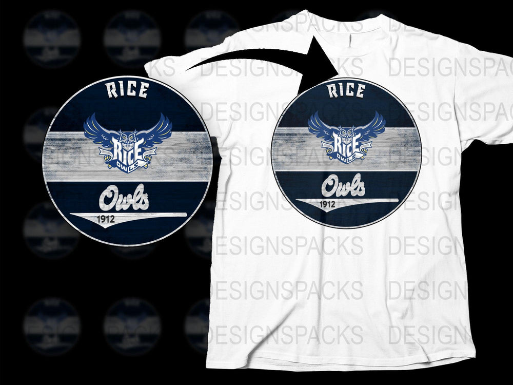 Vintage Rice Owls T-Shirt - Distressed Logo, College Team Apparel, Retro Sports Tee, 1912 Design, Unisex Fashion