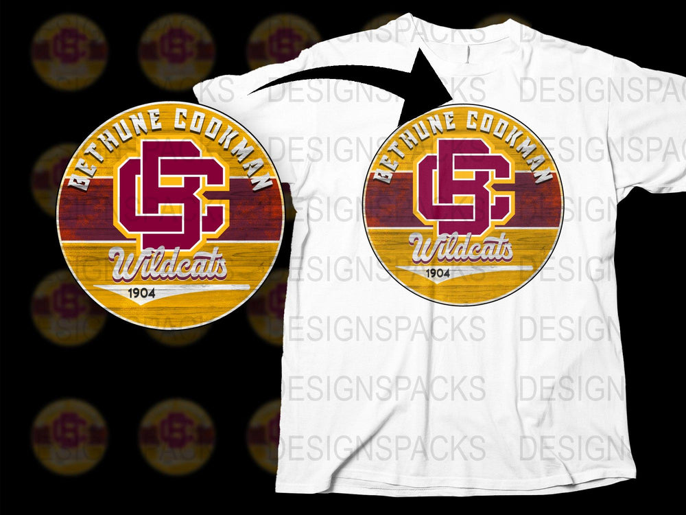 Esthine Coolman Wildcats 1904 Logo T-Shirt, Vintage Sports Tee, School Spirit Wear, Graphic Design, Unisex Clothing Gift Idea