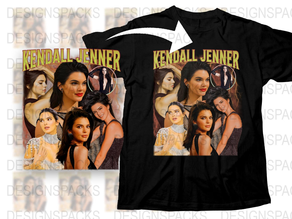Kendall Jenner Inspired Graphic T-Shirt, Celebrity Fashion Tee, Stylish Women's Casual Top, Trendy Pop Culture Shirt