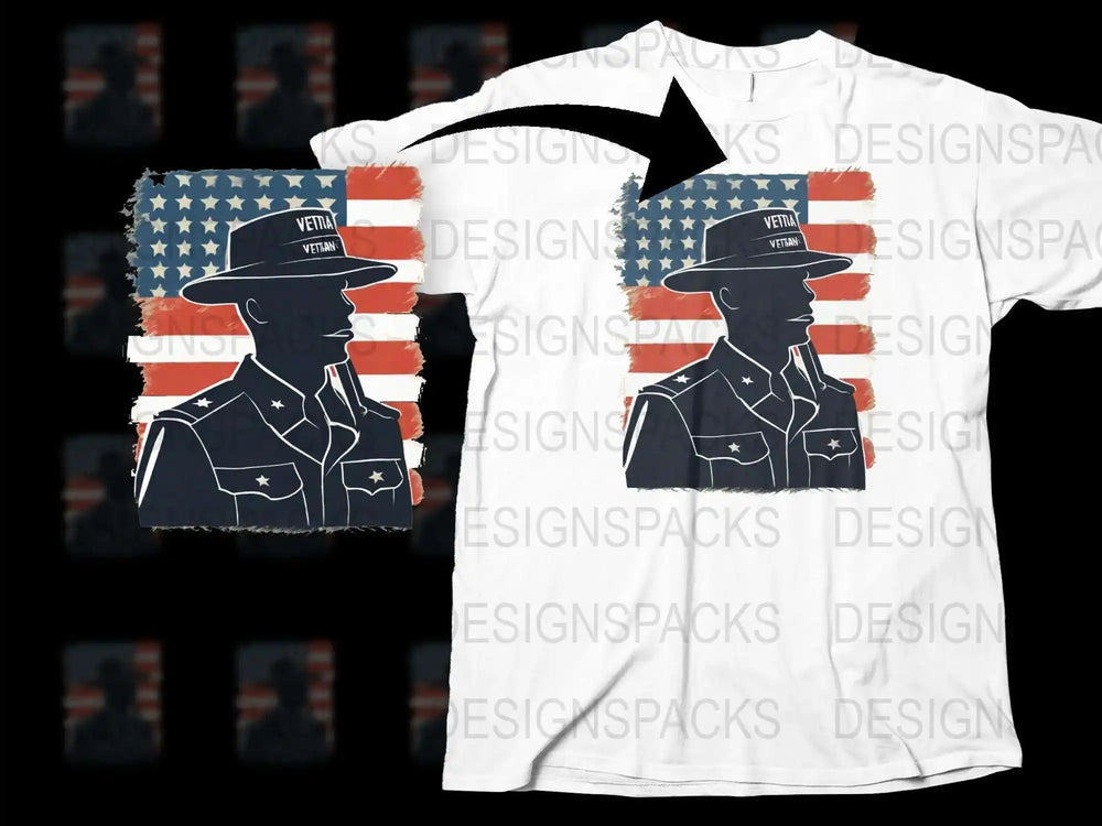 Patriotic Military Veteran American Flag T-Shirt, USA Soldier Graphic Tee, Unisex Veteran Apparel for Men and Women