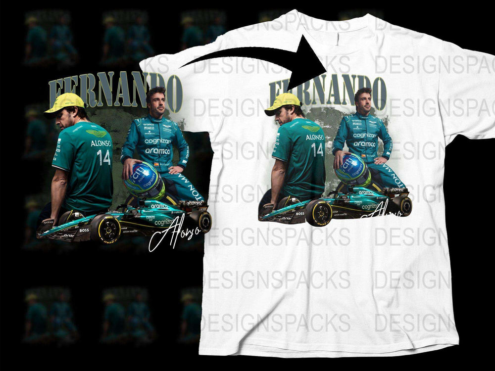 Fernando Alonso Racing T-Shirt, Formula One Driver Tee, Motorsport Graphic Shirt, Fan Apparel Gift