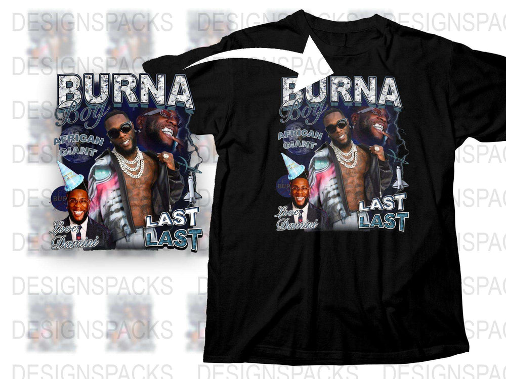 Burna Boy Last Last T-Shirt, African Giant Concert Merch, Graphic Tee, Music Fan Gift Idea, Black Cotton Shirt, Unisex Apparel