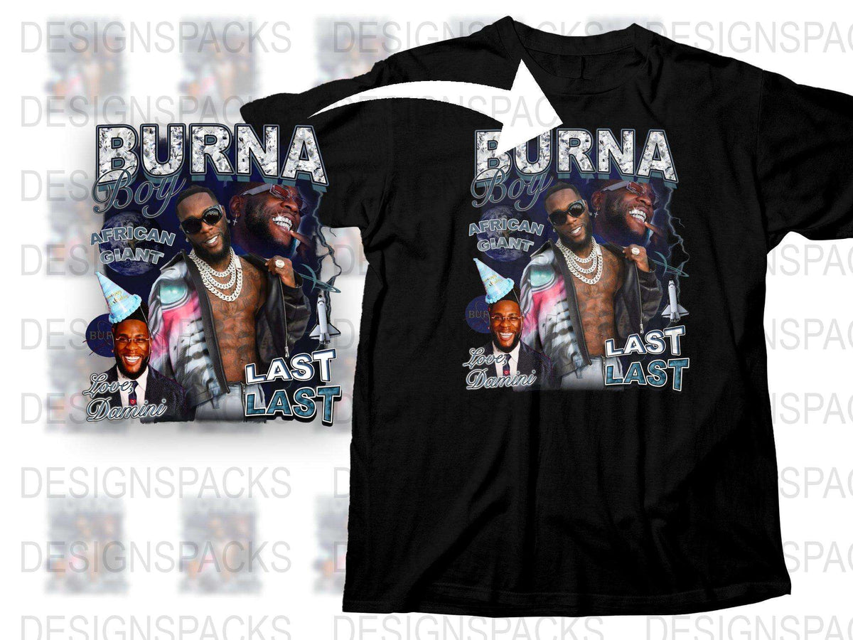 Burna Boy Last Last T-Shirt, African Giant Concert Merch, Graphic Tee, Music Fan Gift Idea, Black Cotton Shirt, Unisex Apparel