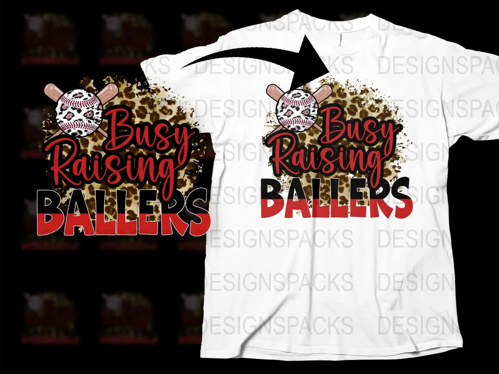 Busy Raising Ballers T-Shirt, Baseball Mom Graphic Tee, Sports Parent Apparel, Trendy Kids Sports Shirt, Unique Gift for Moms