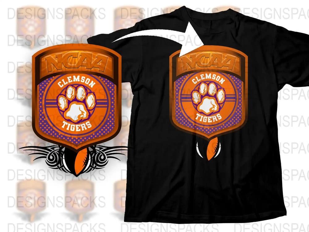 Clemson Tigers NCAA T-Shirt, College Football Fan Apparel, Orange and Black Graphic Tee
