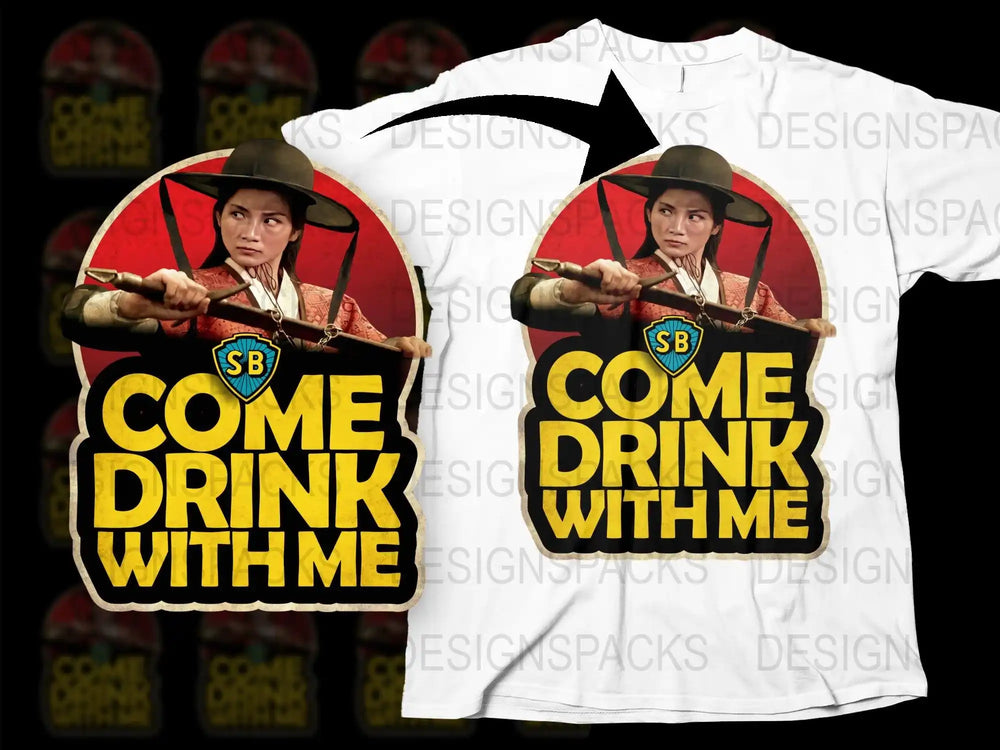 Vintage Martial Arts Movie T-Shirt, 'Come Drink With Me' Graphic Tee, Unisex Film Merchandise, Retro Style Martial Arts Apparel