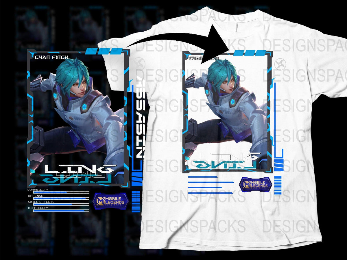 Anime Graphic T-Shirt, Lylia Mobile Legends Character, Gamer Shirt, Unisex Cotton Tee, Cool Blue Design, Gaming Apparel, Fan Merchandise