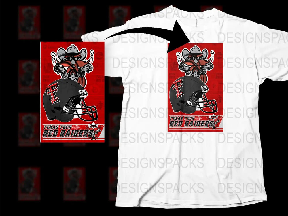 Texas Tech Red Raiders T-Shirt, Vintage Sports Logo Tee, College Football Apparel, Unisex Red and White Shirt