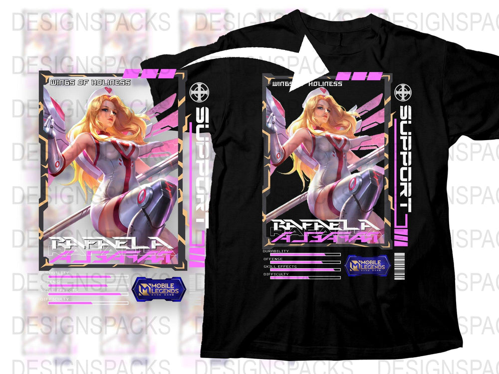 Angela Justice of Holy Light T-Shirt, Mobile Legends Game Merchandise, Fantasy Character Tee