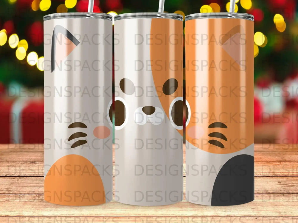 Charming kitty cat character design drink tumbler product type